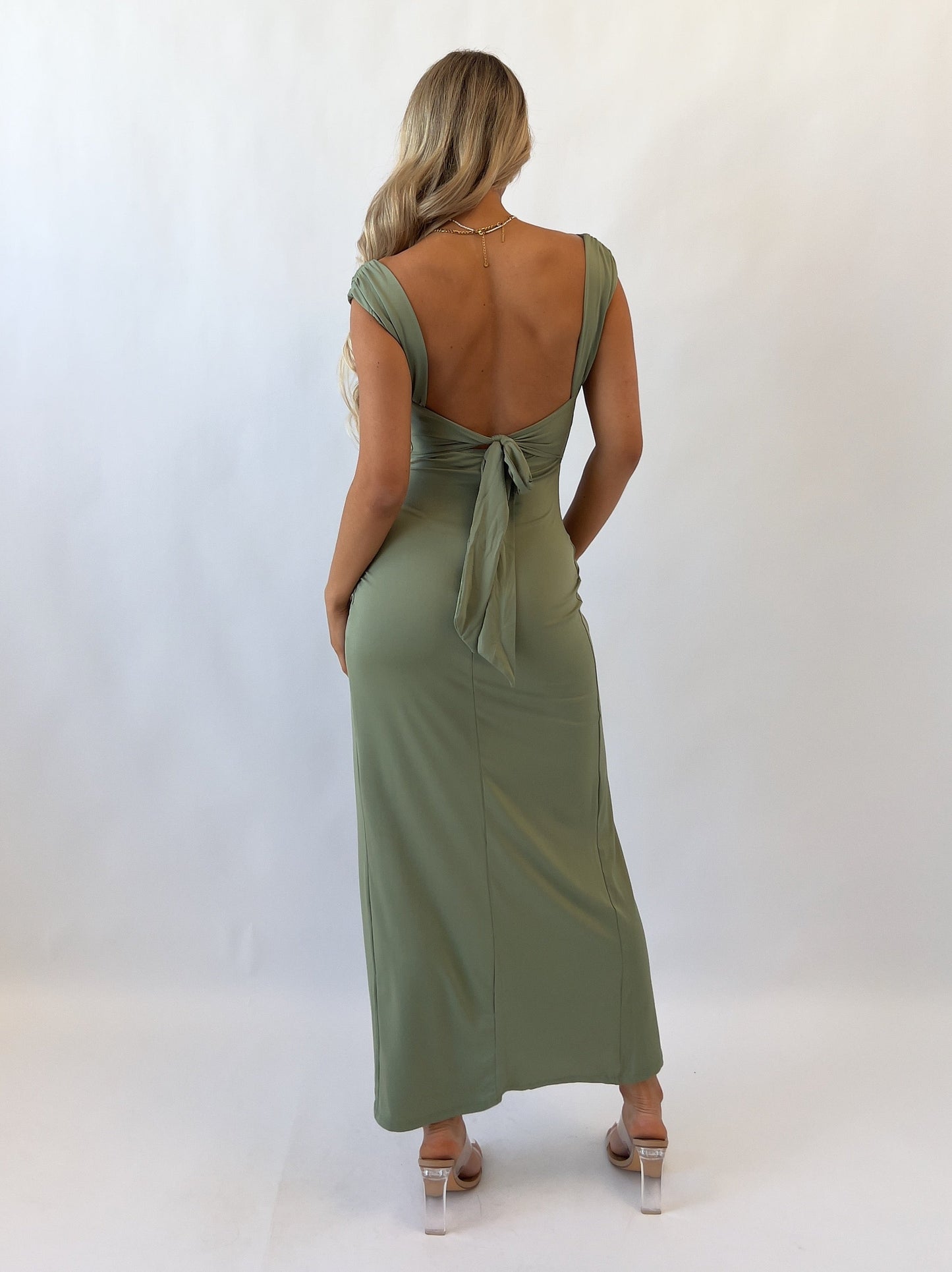 Polly Midi Dress - Khaki