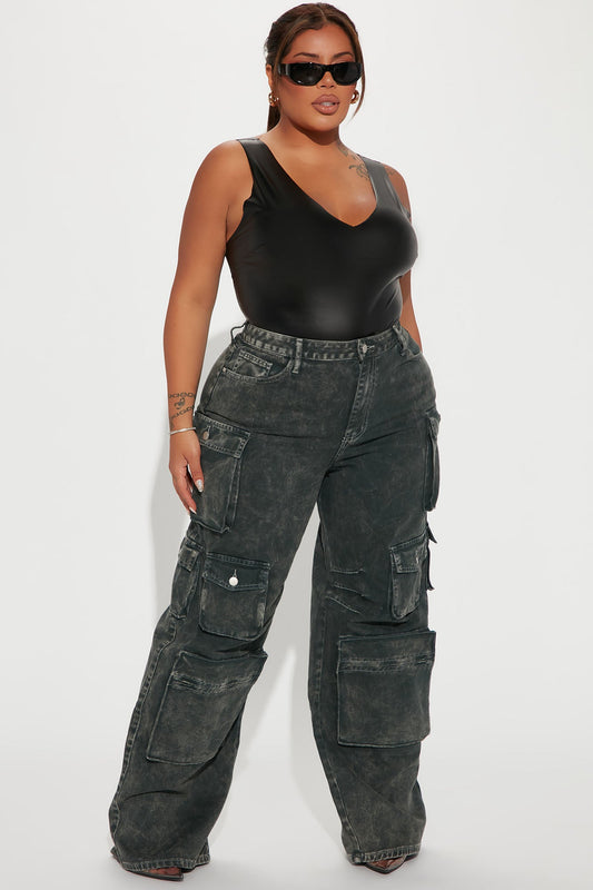 Jeans Cargo Lily de Tiro Alto – Verde