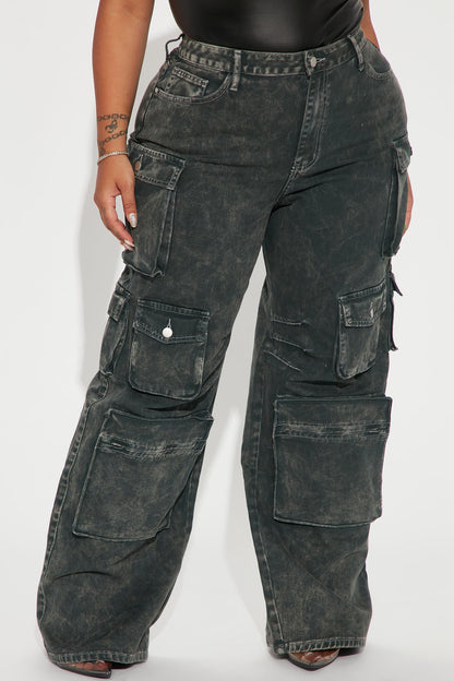Jeans Cargo Lily de Tiro Alto – Verde