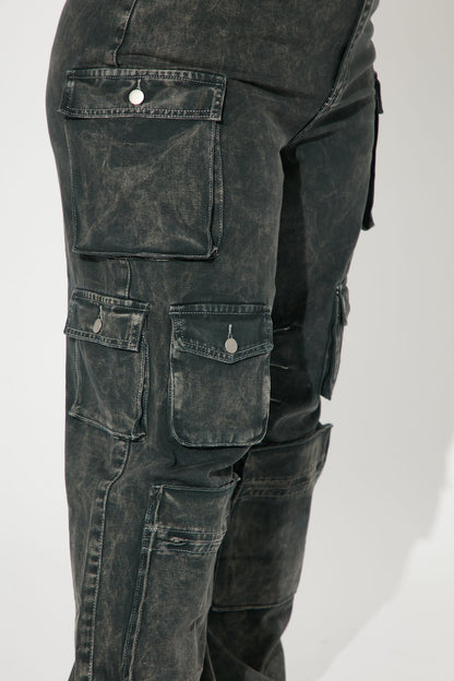 Jeans Cargo Lily de Tiro Alto – Verde