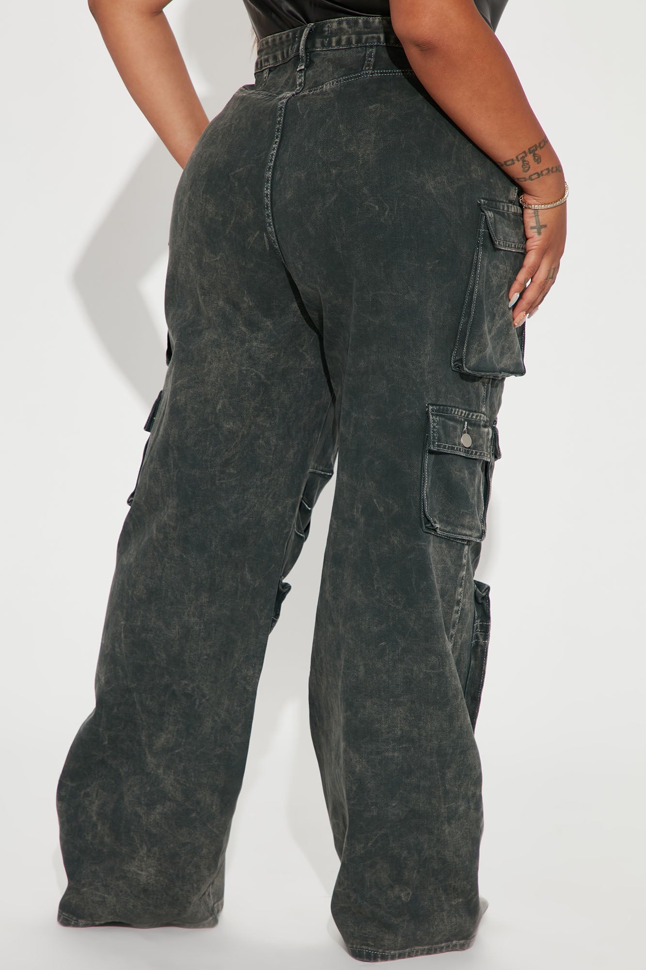 Jeans Cargo Lily de Tiro Alto – Verde