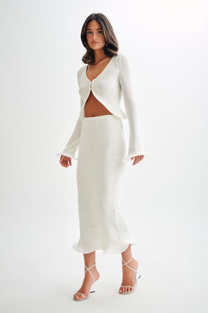 Gigi Long Sleeve Knit Top - Marfil