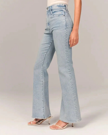Jeans Acampanados de Tiro Alto – Elásticos