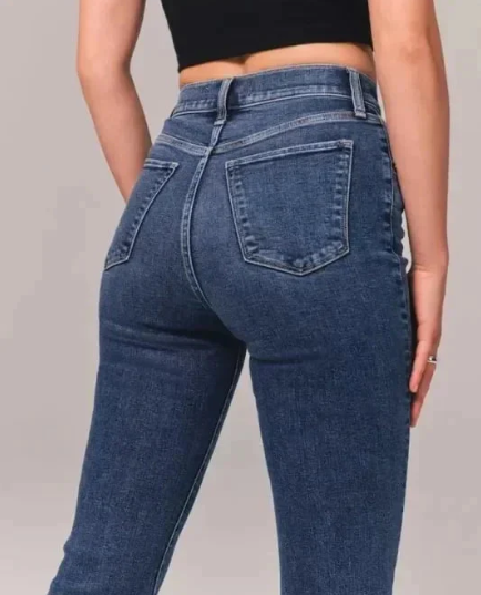 Jeans Acampanados de Tiro Alto – Elásticos