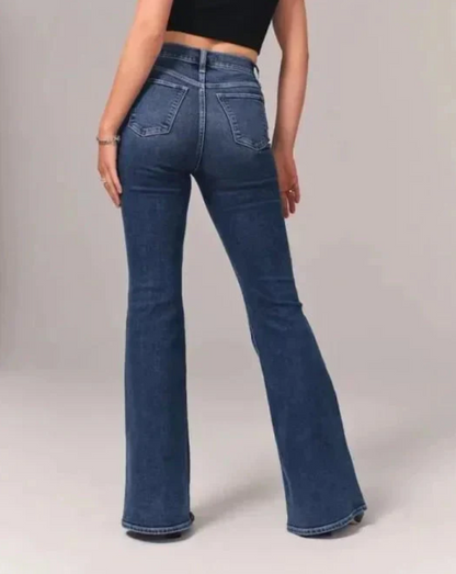 Jeans Acampanados de Tiro Alto – Elásticos