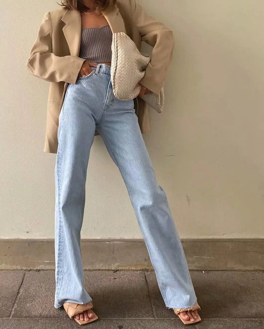 Jeans Acampanados de Tiro Alto – Elásticos